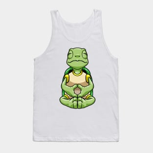 Turtle at yoga in cross legged Tank Top